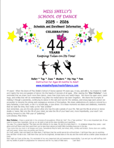 Miss Shelly's School of Dance 2023-2024 Brochure of Classes